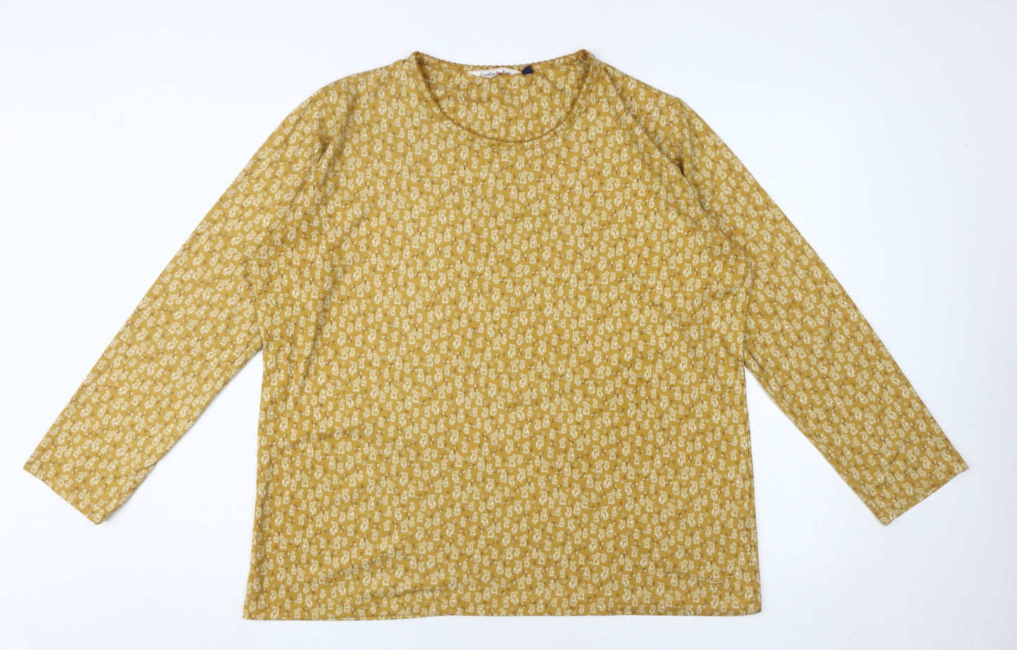 Country Rose Women's Yellow Floral Long Sleeve Top XL