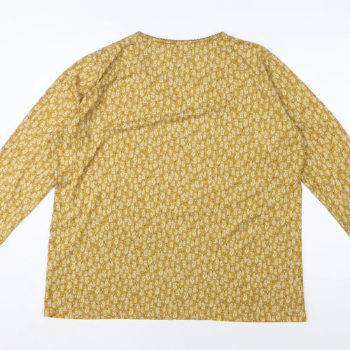 Country Rose Women's Yellow Floral Long Sleeve Top XL