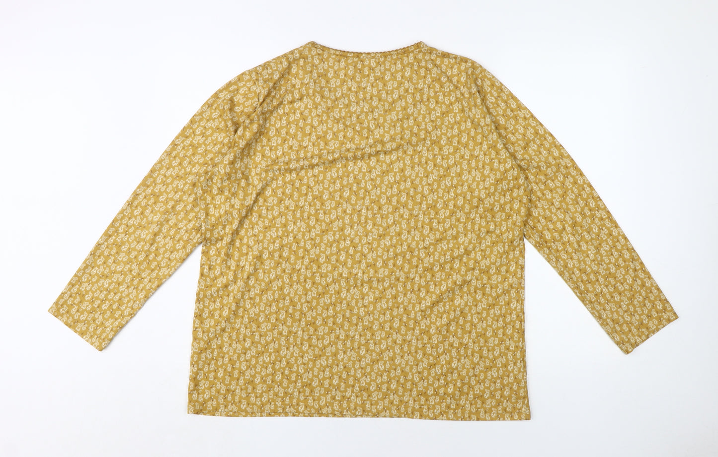 Country Rose Women's Yellow Floral Long Sleeve Top XL