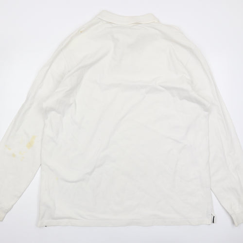 Stone Island Men's White 3XL Polo Long Sleeve