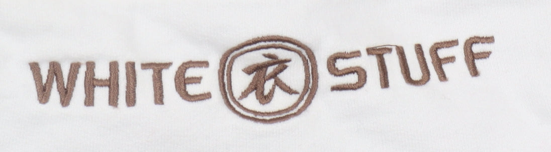 White Stuff Women's White Cotton Zip Sweatshirt Size 10