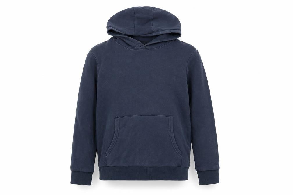 Front view of Marks & Spencer boys’ blue pullover hoodie 11-12 years