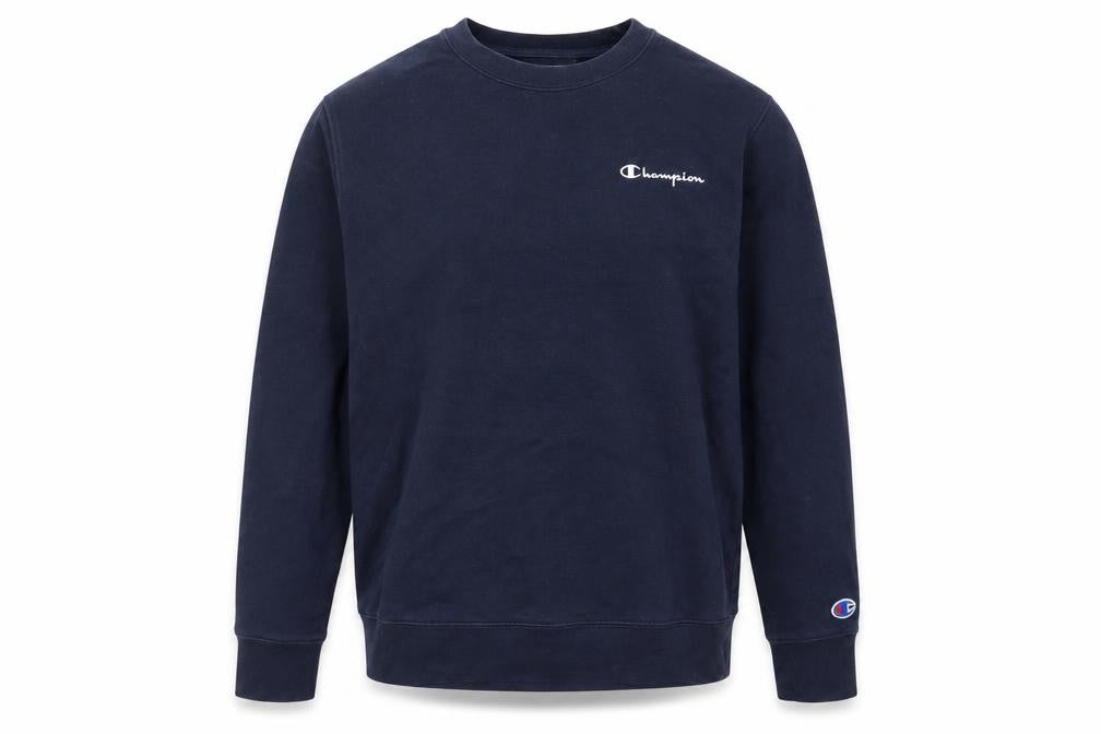 Front view of Champion Men's Blue Pullover Sweatshirt M