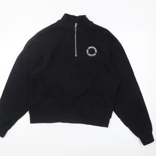 ASOS DESIGN Women's Black 1/4 Zip Sweatshirt Size 8