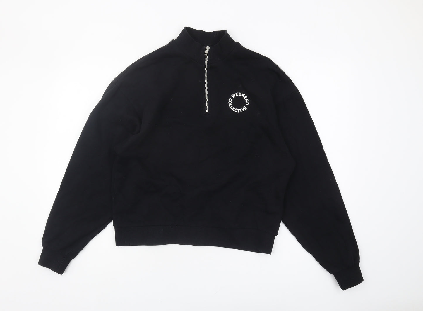 ASOS DESIGN Women's Black 1/4 Zip Sweatshirt Size 8