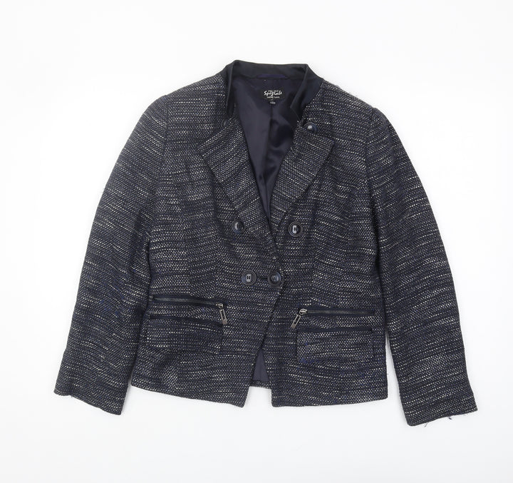 Marks and Spencer Women’s Blue Tweed Blazer Size 12