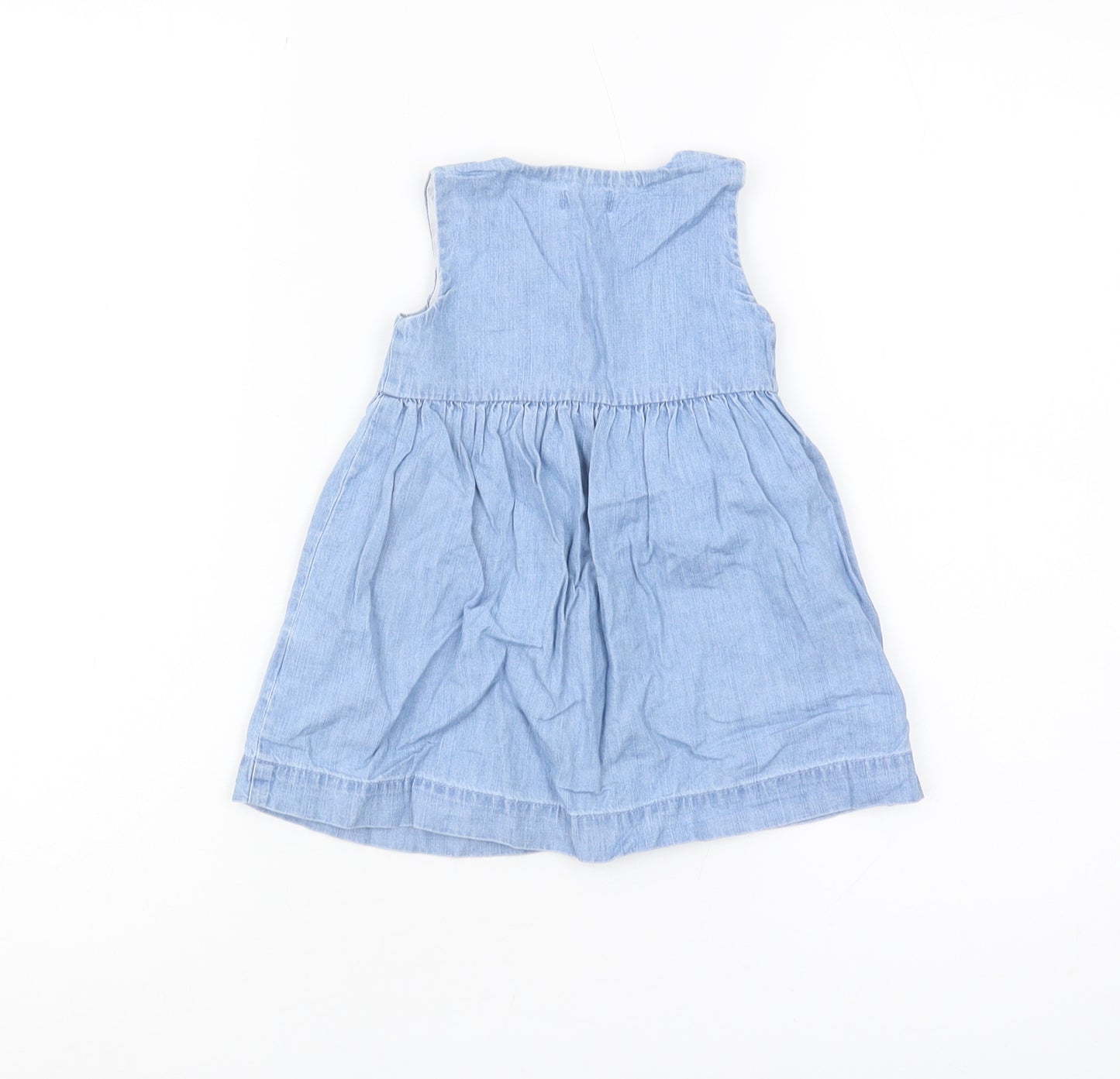 Next Unisex Blue Denim Jumper Dress - 9-12 Months