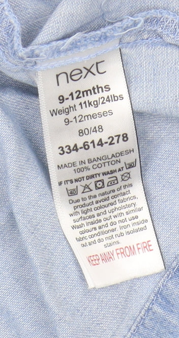 Next Unisex Blue Denim Jumper Dress - 9-12 Months