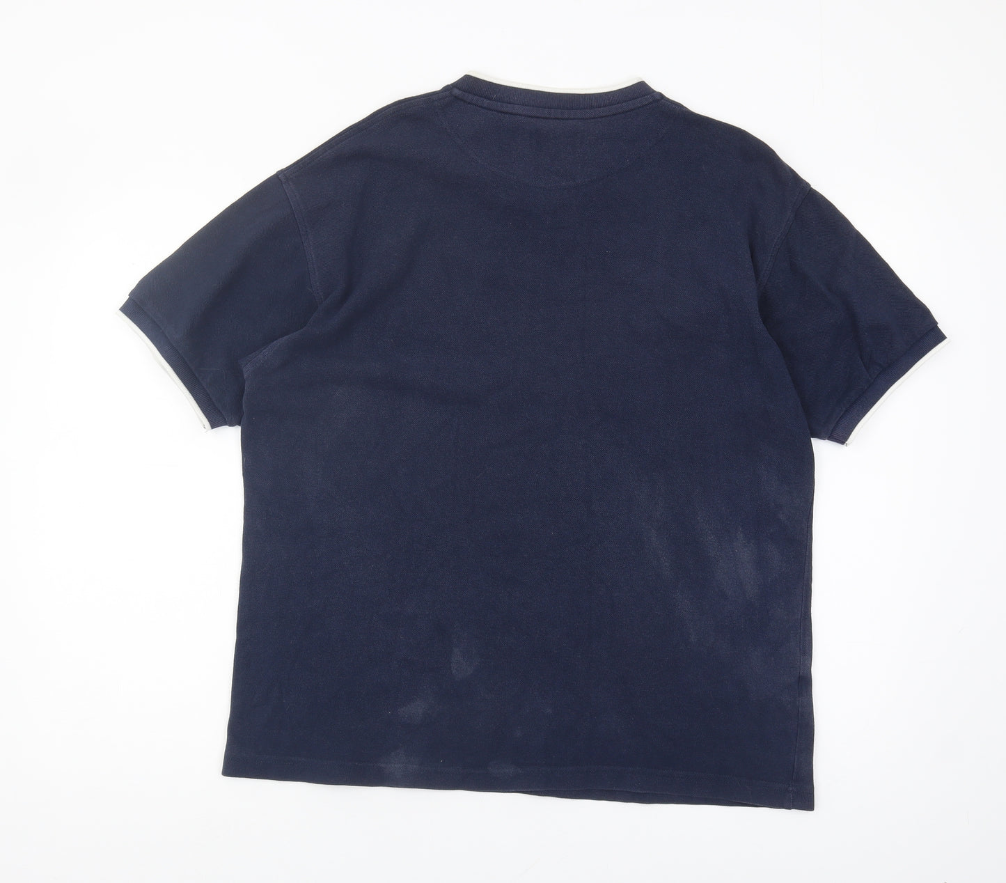 Fred Perry Men's Blue V-Neck T-Shirt, Size L