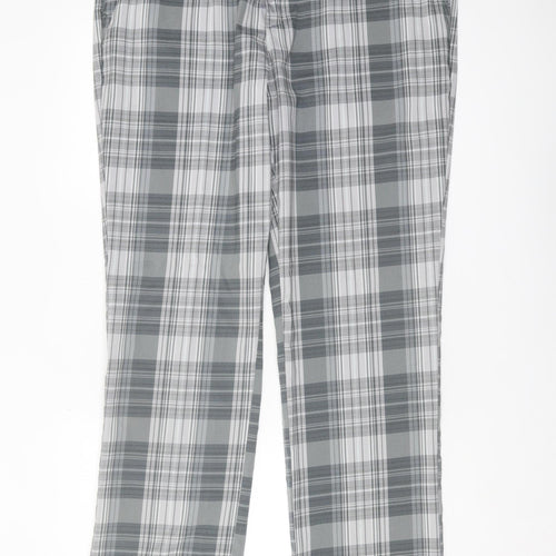 Slazenger Men’s Grey Plaid Trousers 36W Casual