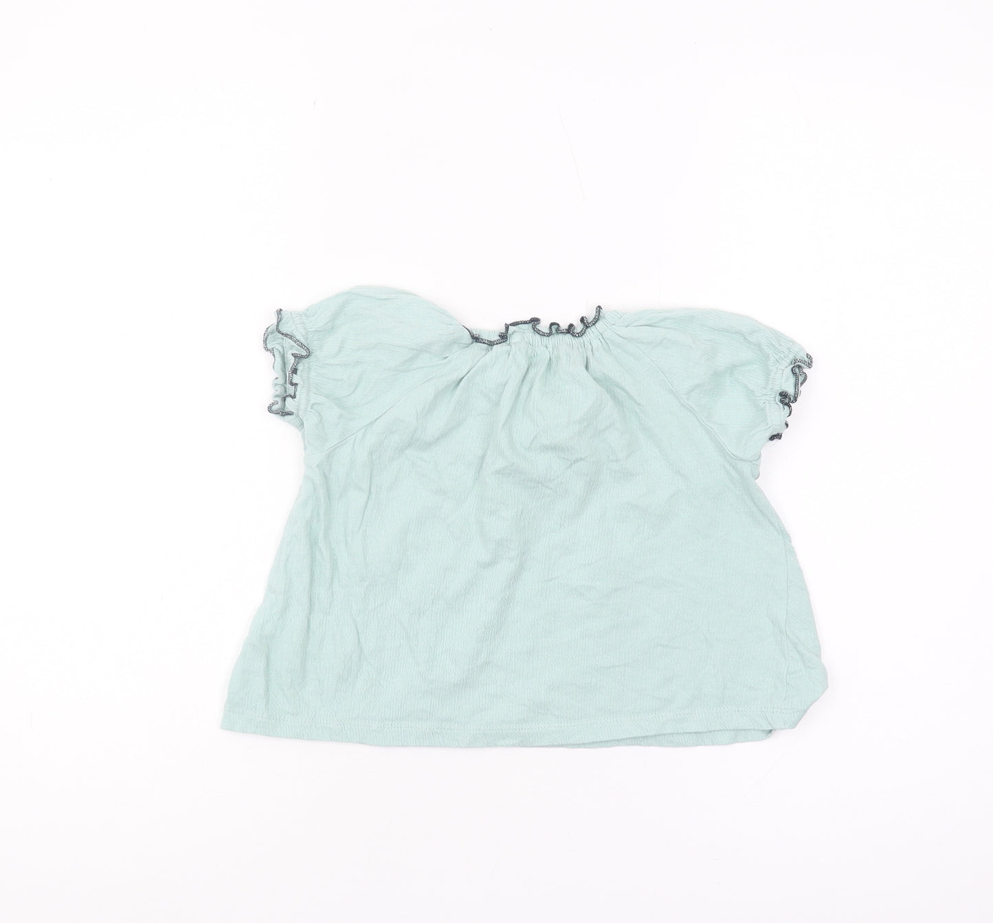 Next Girls Green Blouse 12-18 Months Floral Embroidered
