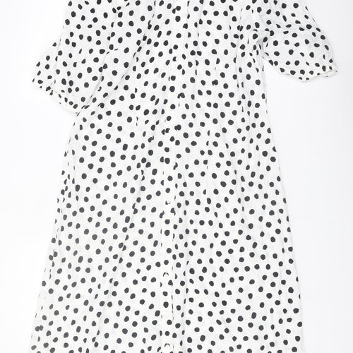 Marks and Spencer Women's White Polka Dot Midi Dress