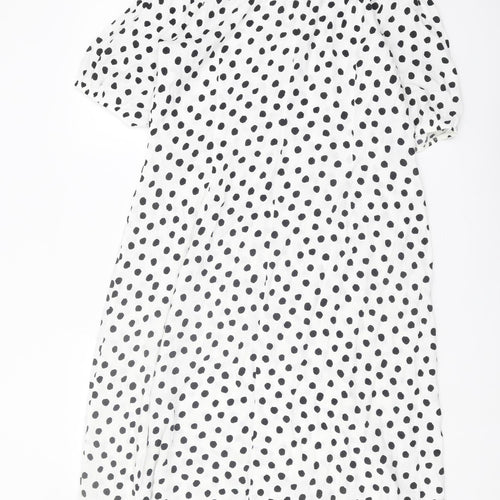 Marks and Spencer Women's White Polka Dot Midi Dress