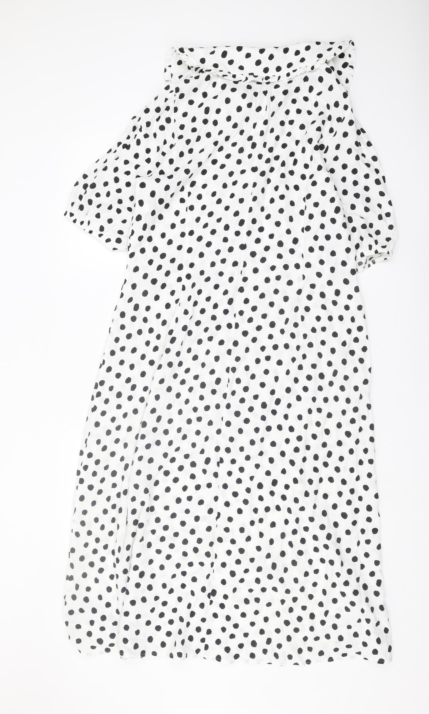 Marks and Spencer Women's White Polka Dot Midi Dress