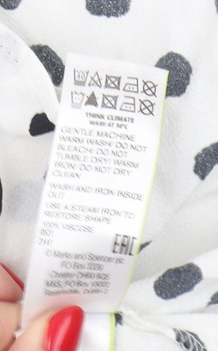 Marks and Spencer Women's White Polka Dot Midi Dress