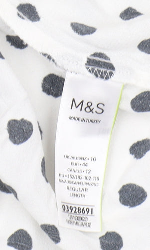Marks and Spencer Women's White Polka Dot Midi Dress