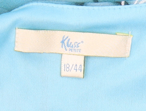 Klass Women's Blue V-Neck Floral Tank Petite Size 18