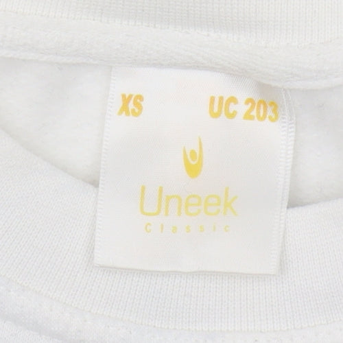 Uneek White XS Sweatshirt Unisex Adults Pullover