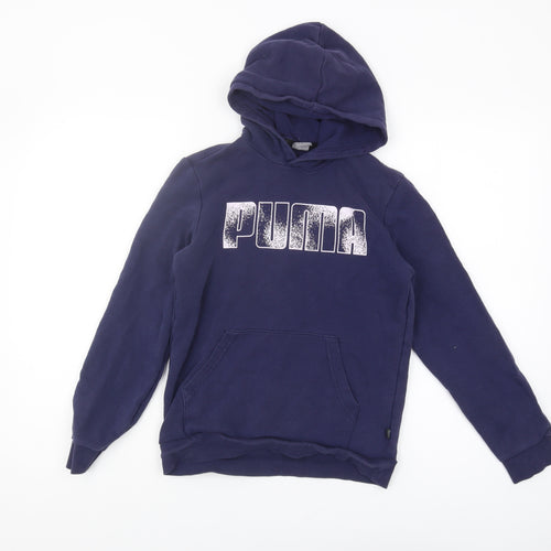 Puma Boys Blue Hoodie 11-12 Years Pullover with Logo
