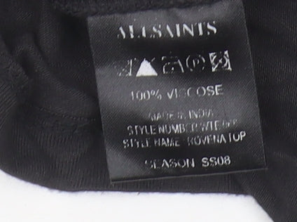 AllSaints Black Women's Dress UK 8 Beaded Short Sleeve