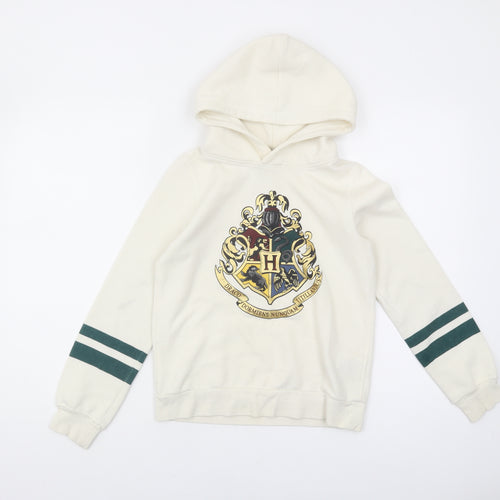 H&M Girls Ivory Harry Potter Pullover Hoodie, Size 10-12