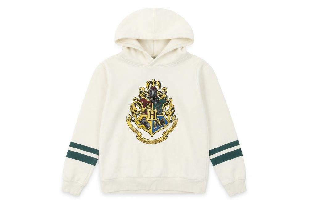 H&M Girls Ivory Harry Potter Pullover Hoodie, Size 10-12