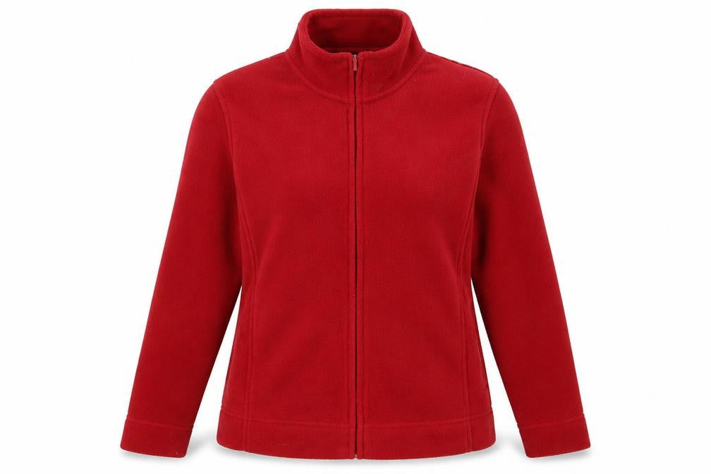 Front view of Isle Women's Red Fleece Jacket M Casual Style