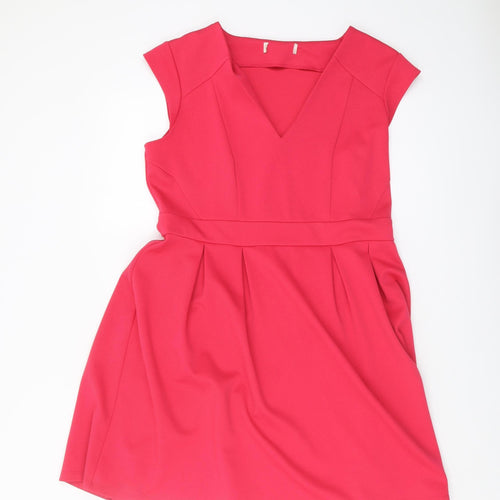 Dorothy Perkins Red Fit & Flare Dress, Size 16