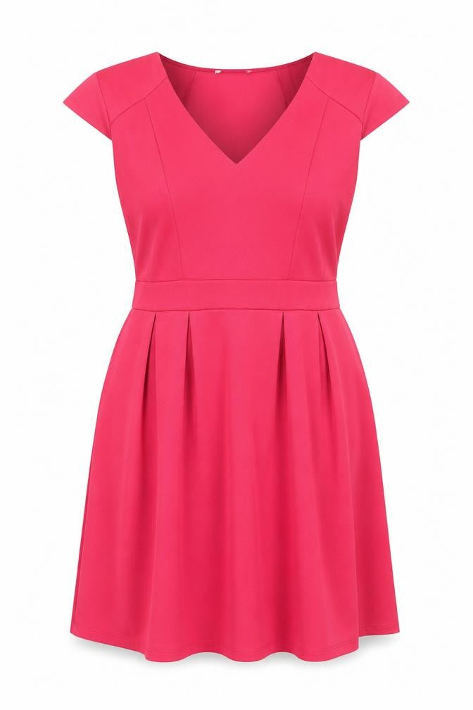 Front view of Dorothy Perkins Red Fit & Flare Dress, size 16