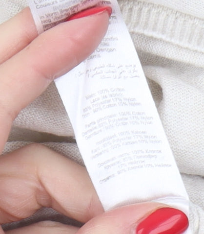 New Look Women's Ivory Lace Cardigan, Size 12, Lightweight