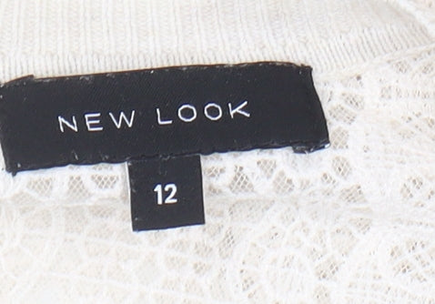 New Look Women's Ivory Lace Cardigan, Size 12, Lightweight