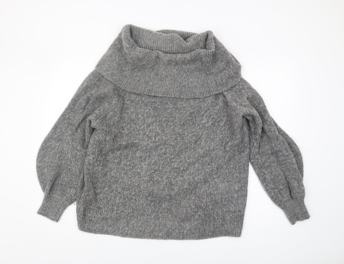 Warehouse Women's Grey Cowl Neck Pullover Jumper Size 12