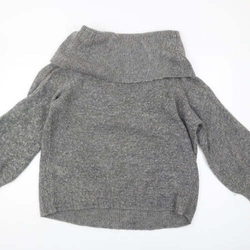 Warehouse Women's Grey Cowl Neck Pullover Jumper Size 12