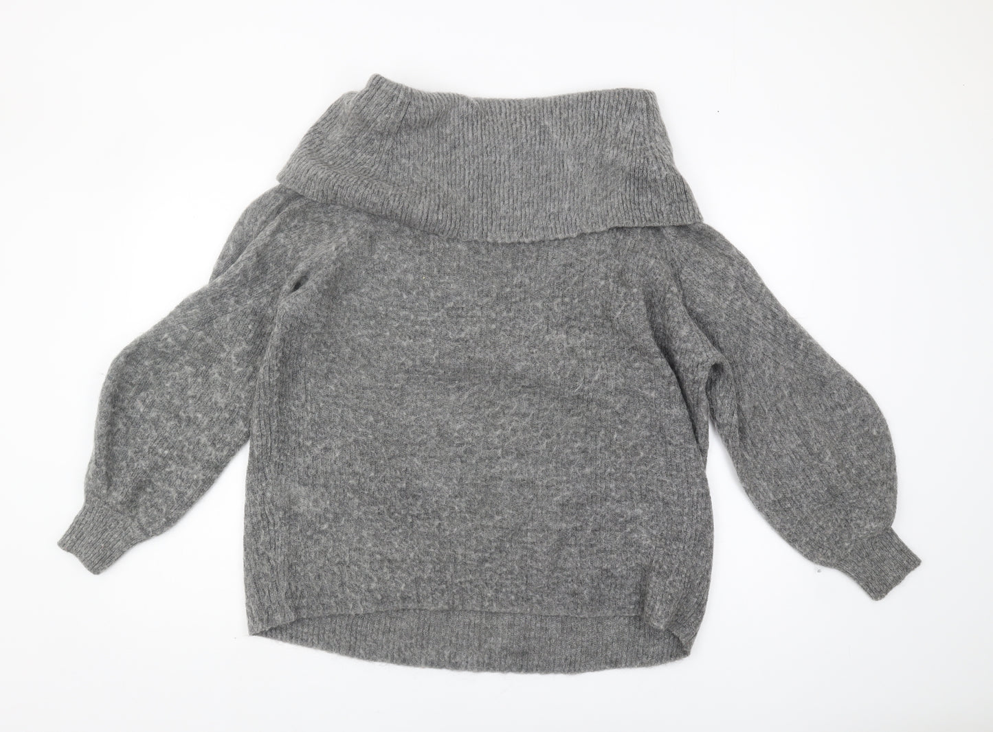 Warehouse Women's Grey Cowl Neck Pullover Jumper Size 12