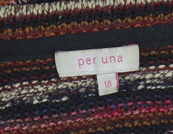 Per Una Women's Multicoloured 3/4 Sleeve Cardigan Size 18