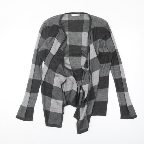 VIZ-A-VIZ Women's Grey Check Cardigan Size 14