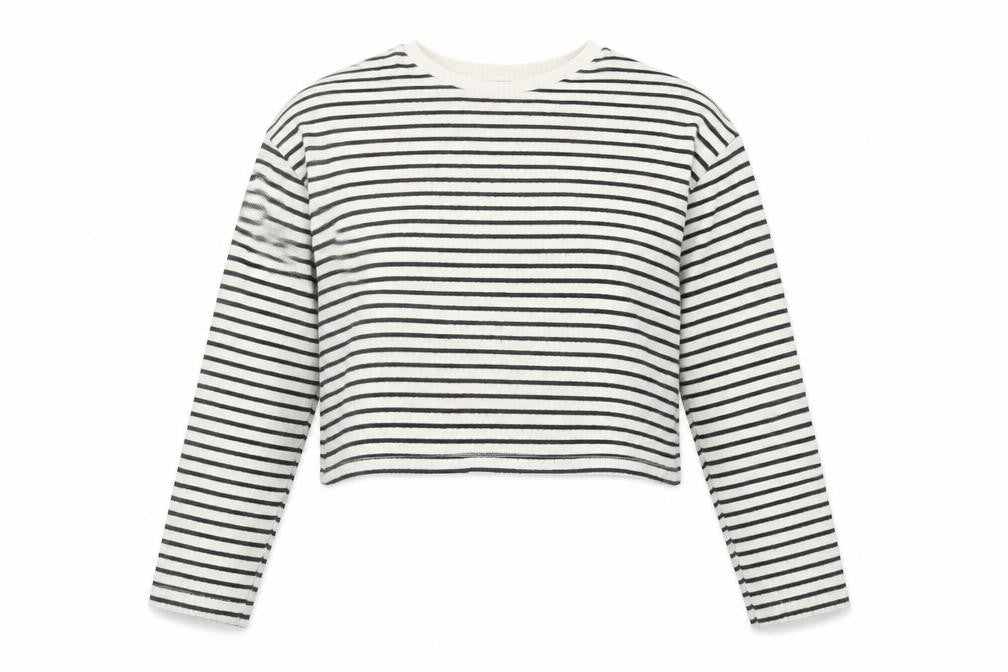 Front view of Stradivarius Women's White Striped jumper S