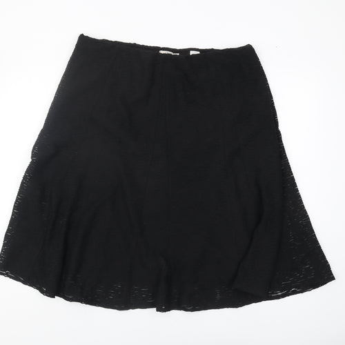Marks and Spencer Women's Black A-Line Skirt - Size 18