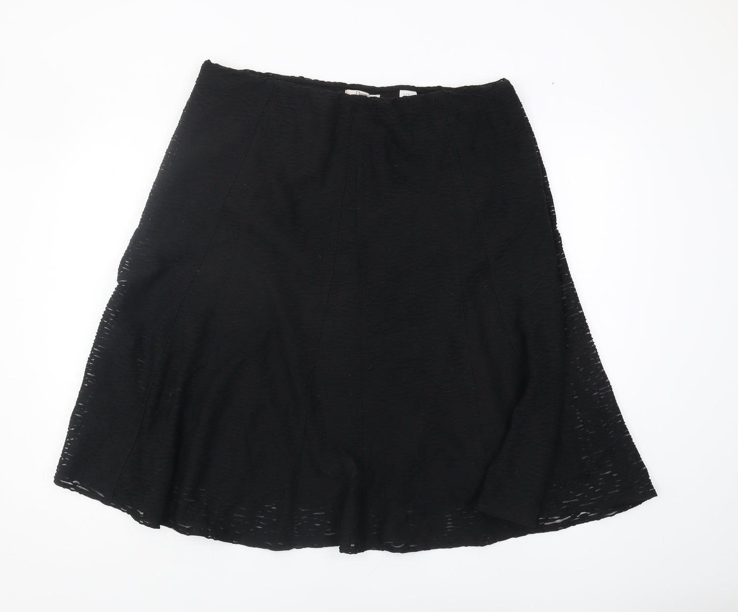 Marks and Spencer Women's Black A-Line Skirt - Size 18