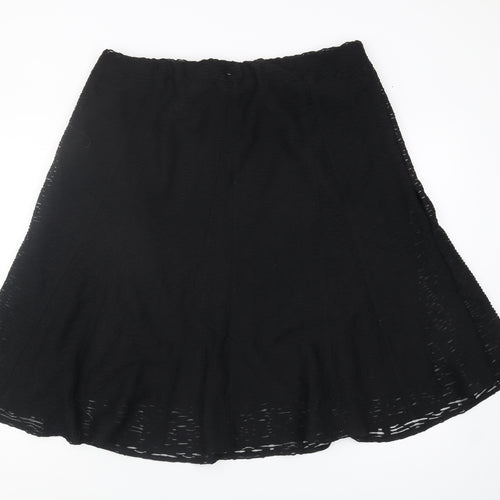 Marks and Spencer Women's Black A-Line Skirt - Size 18