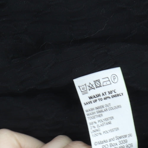 Marks and Spencer Women's Black A-Line Skirt - Size 18