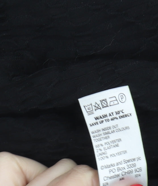 Marks and Spencer Women's Black A-Line Skirt - Size 18