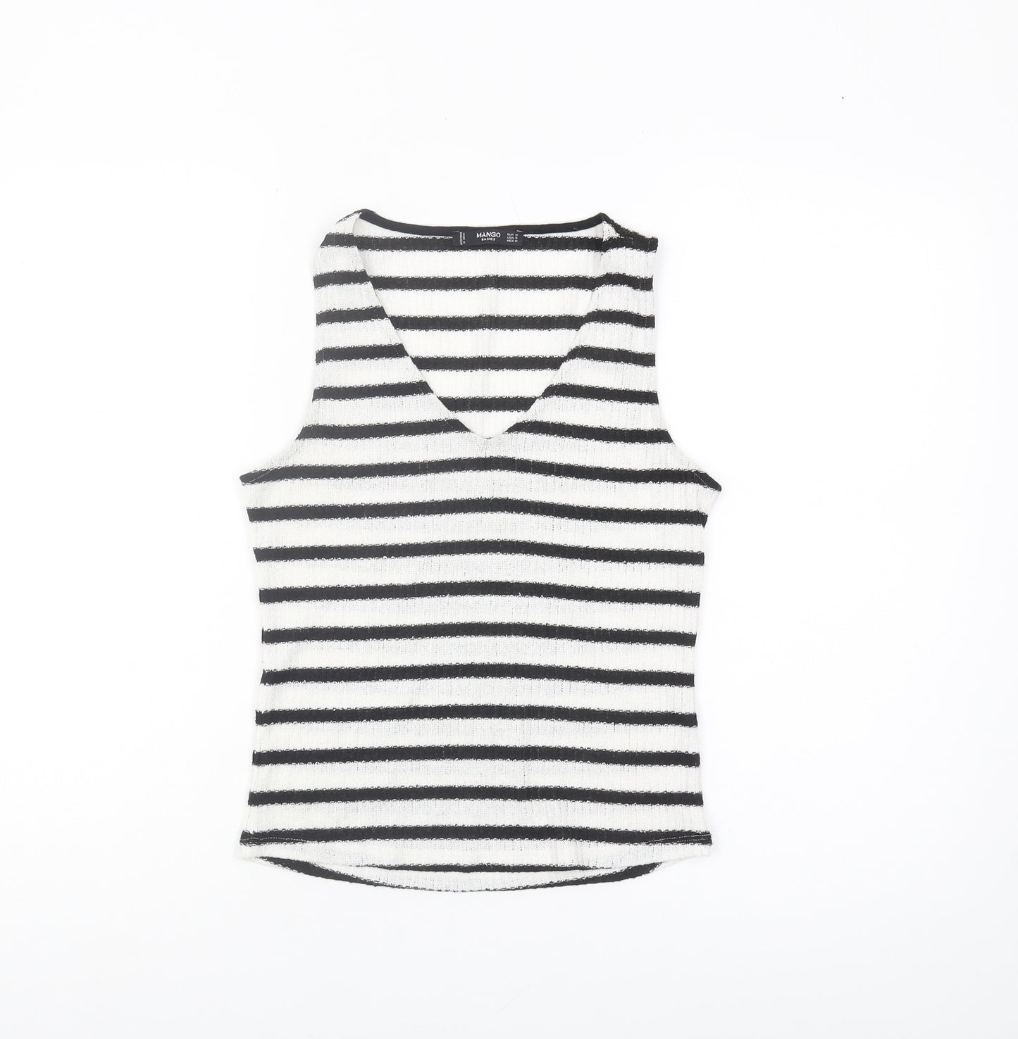 Mango Women's Black Striped Sleeveless Tank Size 12