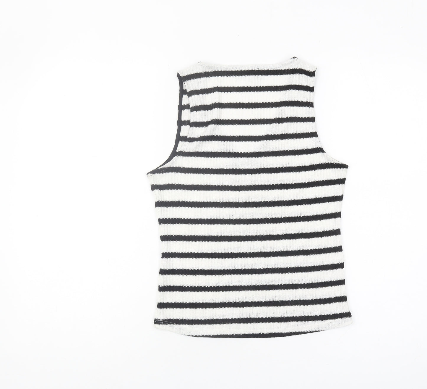 Mango Women's Black Striped Sleeveless Tank Size 12