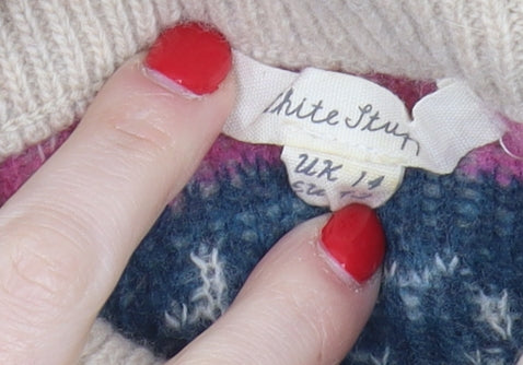 White Stuff Women's Beige Wool Roll Neck Knit Jumper UK 12