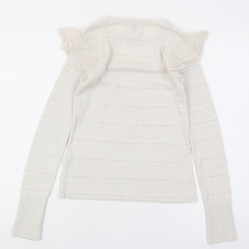 River Island Women's Beige Slim Fit Pullover Jumper