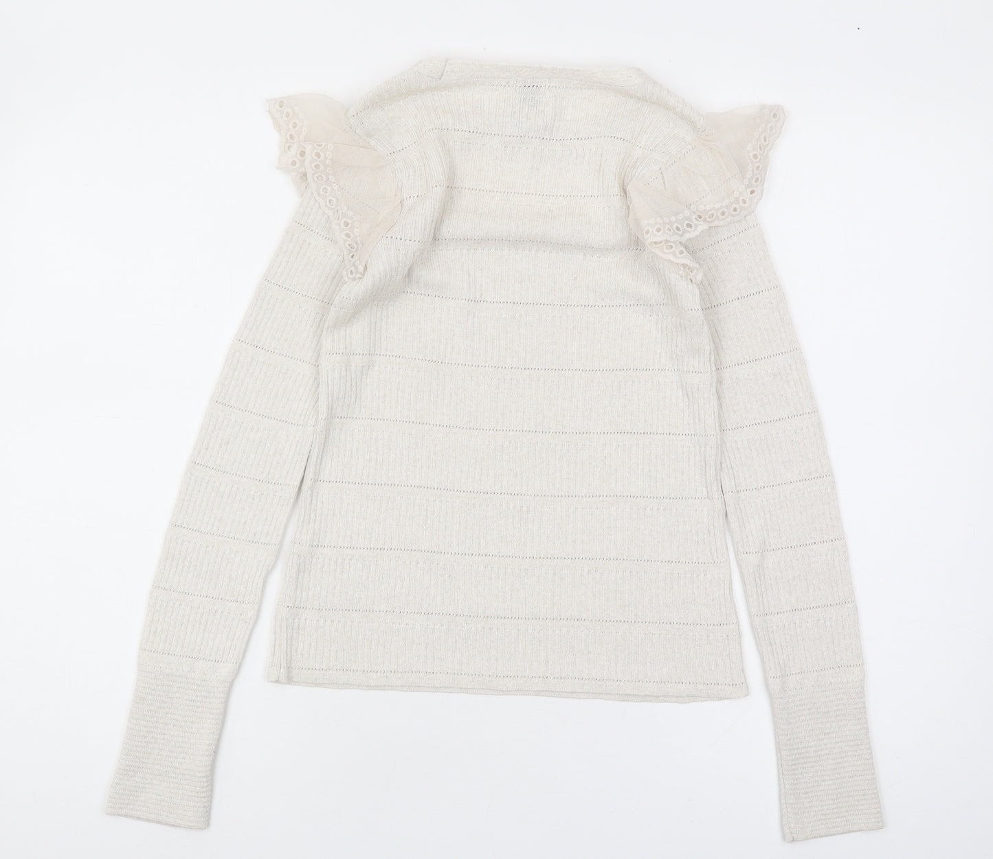 River Island Women's Beige Slim Fit Pullover Jumper