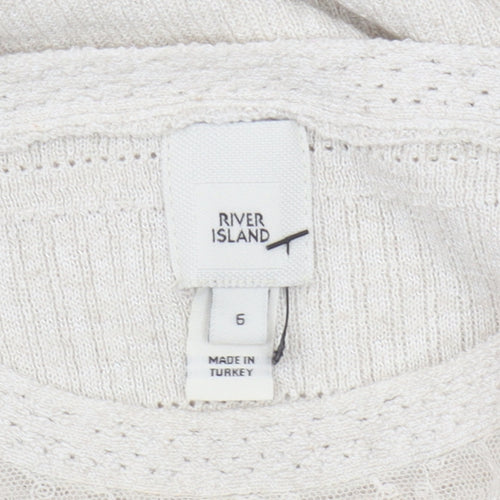 River Island Women's Beige Slim Fit Pullover Jumper