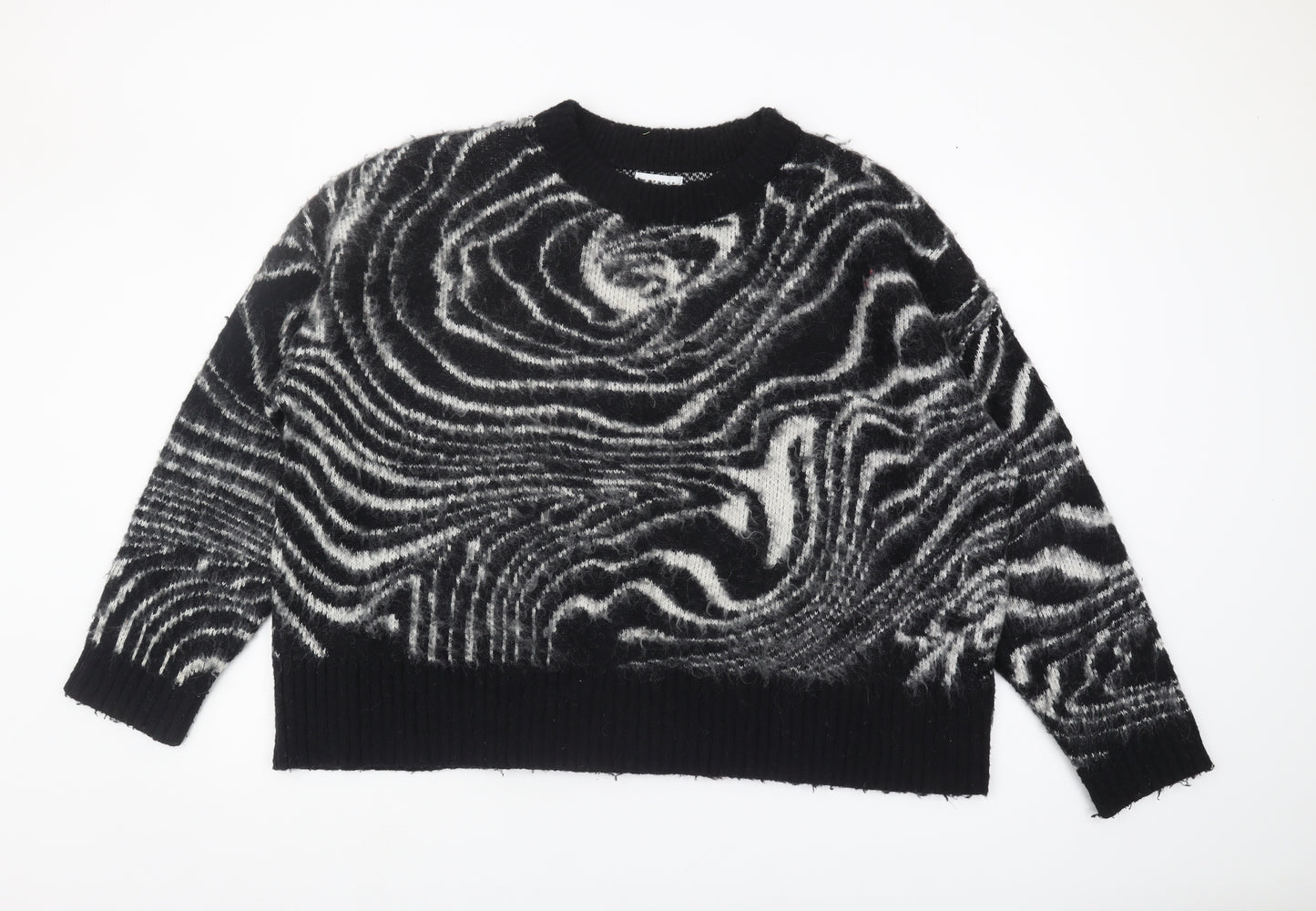 TOPSHOP Women's Black Pullover Jumper, Size L