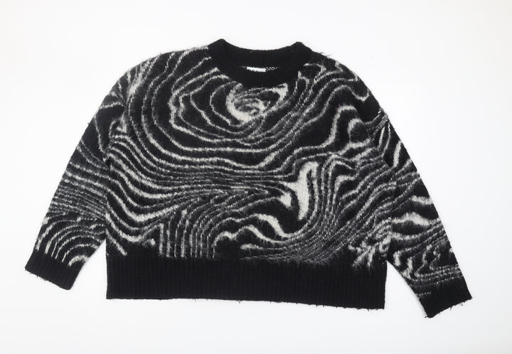 TOPSHOP Women's Black Pullover Jumper, Size L